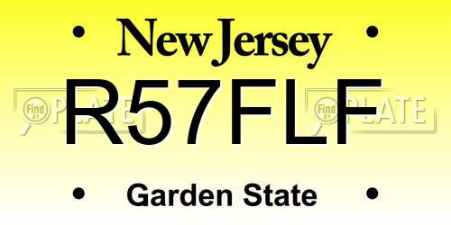 R57FLF New Jersey License Plate