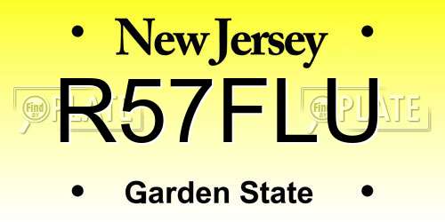 R57FLU New Jersey License Plate