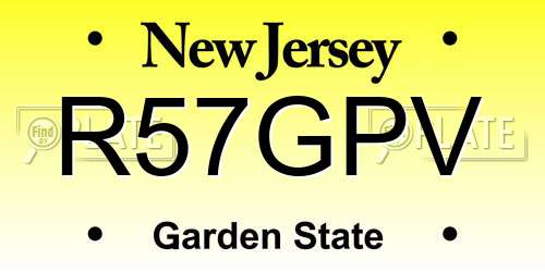 R57GPV New Jersey License Plate