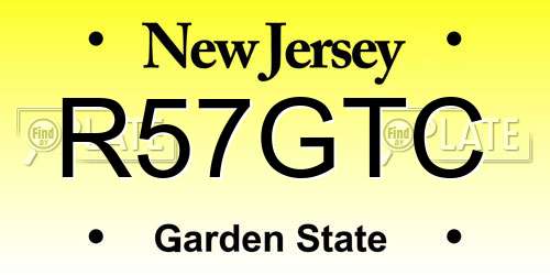 R57GTC New Jersey License Plate