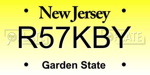 R57KBY New Jersey License Plate