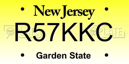 R57KKC New Jersey License Plate