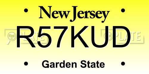 R57KUD New Jersey License Plate