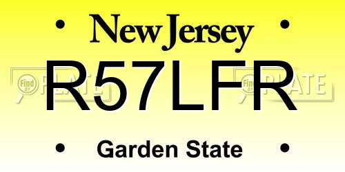 R57LFR New Jersey License Plate
