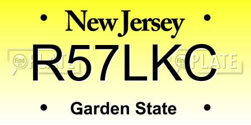 R57LKC New Jersey License Plate
