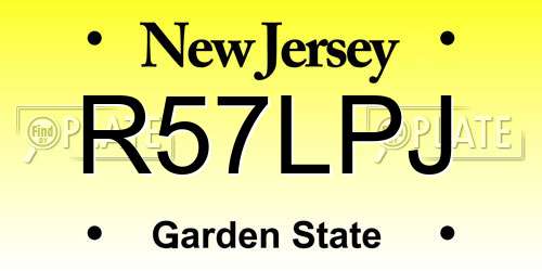 R57LPJ New Jersey License Plate