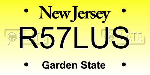 R57LUS New Jersey License Plate