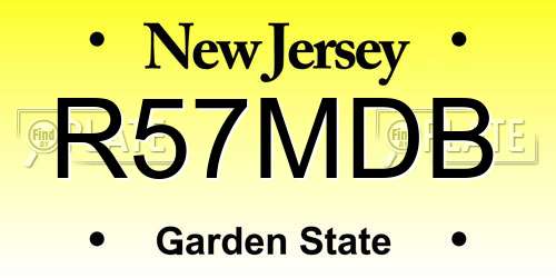 R57MDB New Jersey License Plate