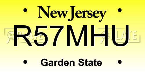 R57MHU New Jersey License Plate