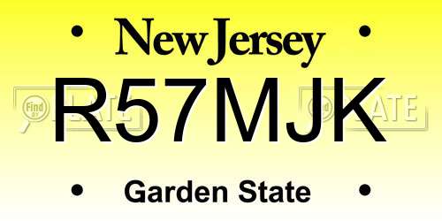 R57MJK New Jersey License Plate
