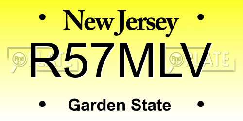 R57MLV New Jersey License Plate