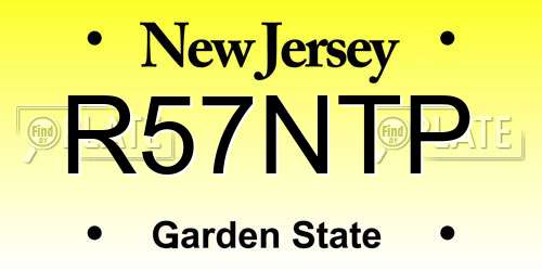 R57NTP New Jersey License Plate