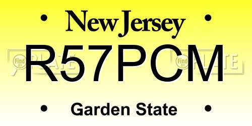 R57PCM New Jersey License Plate