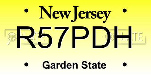 R57PDH New Jersey License Plate