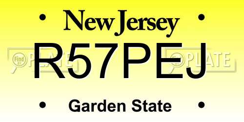 R57PEJ New Jersey License Plate