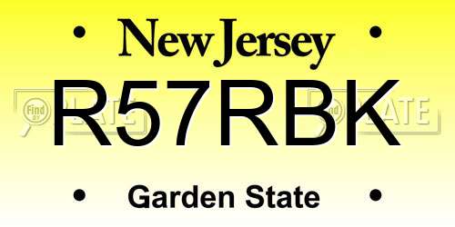 R57RBK New Jersey License Plate