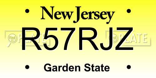 R57RJZ New Jersey License Plate