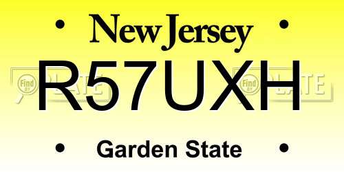 R57UXH New Jersey License Plate