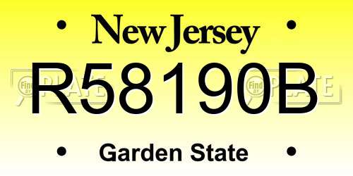 R58190B New Jersey License Plate