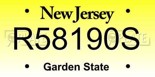 R58190S New Jersey License Plate