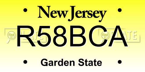 R58BCA New Jersey License Plate