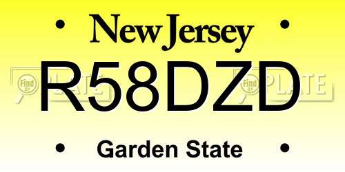 R58DZD New Jersey License Plate