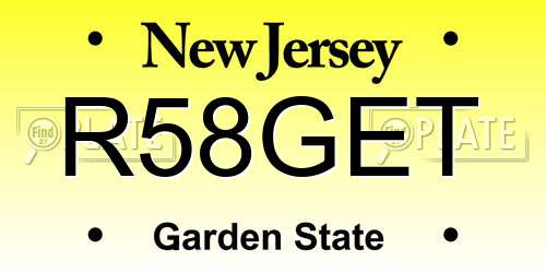 R58GET New Jersey License Plate