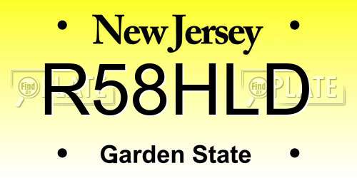 R58HLD New Jersey License Plate