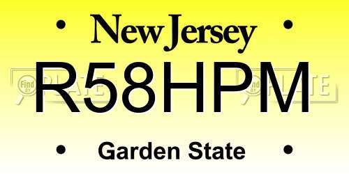 R58HPM New Jersey License Plate