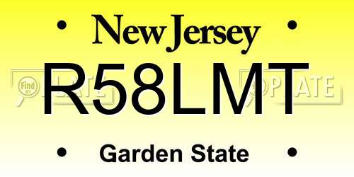 R58LMT New Jersey License Plate