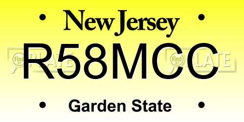R58MCC New Jersey License Plate