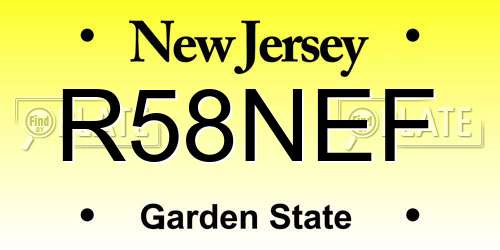 R58NEF New Jersey License Plate