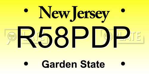 R58PDP New Jersey License Plate