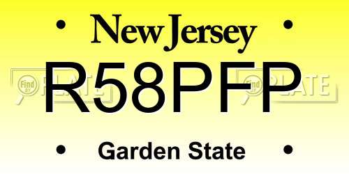 R58PFP New Jersey License Plate