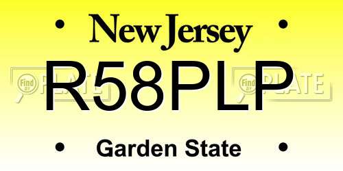 R58PLP New Jersey License Plate