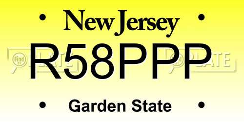 R58PPP New Jersey License Plate