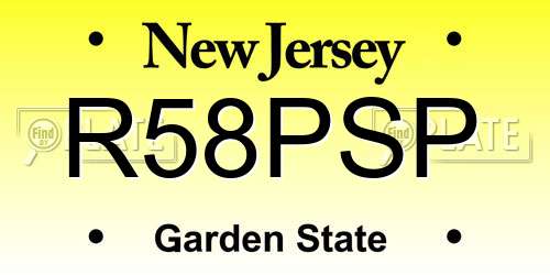 R58PSP New Jersey License Plate