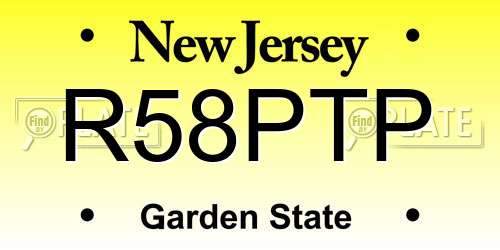 R58PTP New Jersey License Plate