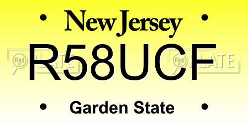 R58UCF New Jersey License Plate