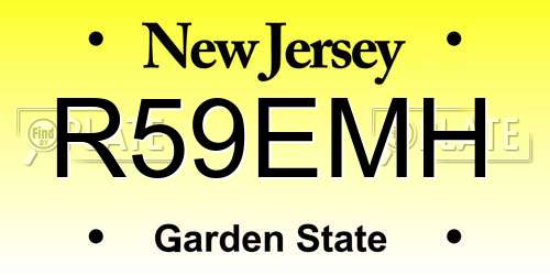 R59EMH New Jersey License Plate