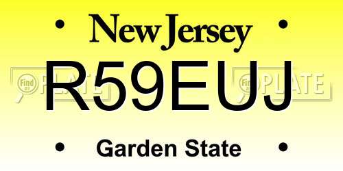 R59EUJ New Jersey License Plate