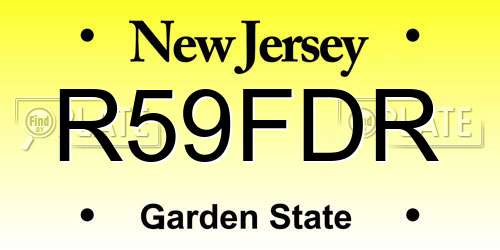 R59FDR New Jersey License Plate