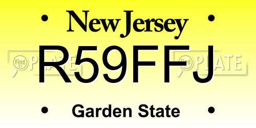 R59FFJ New Jersey License Plate