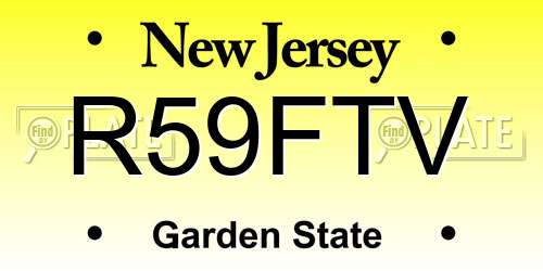 R59FTV New Jersey License Plate