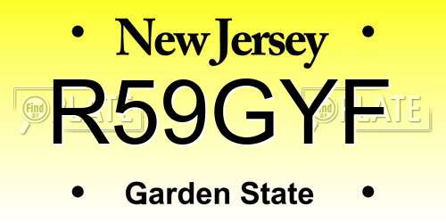 R59GYF New Jersey License Plate