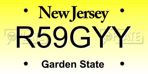 R59GYY New Jersey License Plate