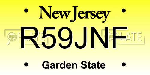 R59JNF New Jersey License Plate