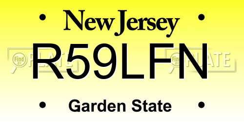 R59LFN New Jersey License Plate