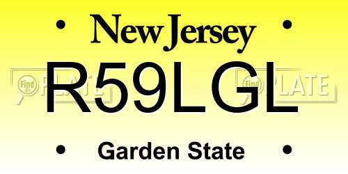 R59LGL New Jersey License Plate