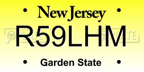 R59LHM New Jersey License Plate